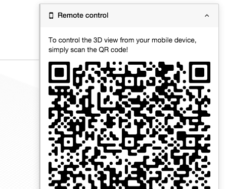 QR code for activating the remote control